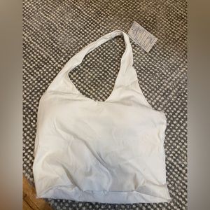 Klassy network white halter brami crop medium